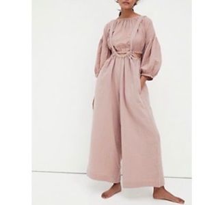 Free People Soft pink Gauze Ready to Escape Set Size Large Cotton